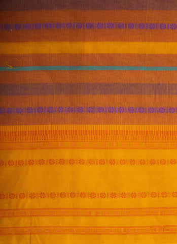 Chettinadu Cotton saree  in shades of lavender with horizontal stripes.