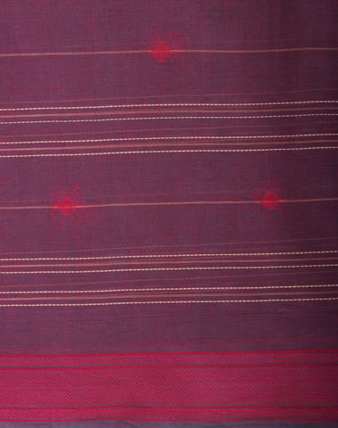 Venkatagiri Cotton saree in Grape Purple with hand woven lines and buttas