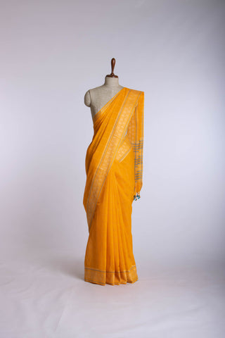 Venkatagiri Cotton saree in Rani pink with woven checks