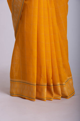 Venkatagiri Cotton saree in Rani pink with woven checks