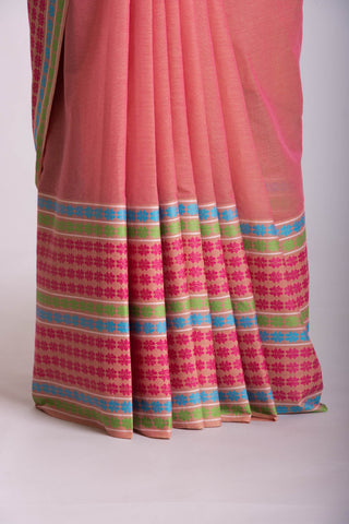 Chettinadu Cotton saree  in sea green with slub texture