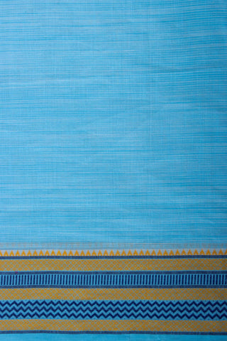 Alikam Khadi cotton plain saree in sky Blue slub textured weave