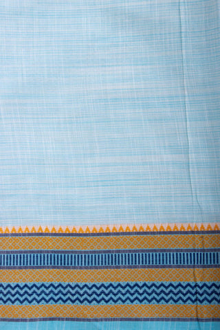 Alikam Khadi cotton plain saree in sky Blue slub textured weave