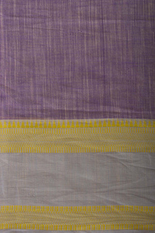 Alikam Khadi cotton plain saree in Lavender slub textured weave.