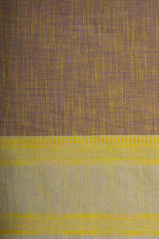 Alikam Khadi cotton plain saree in Lavender slub textured weave.