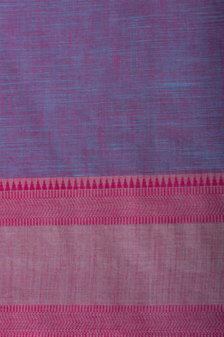 Alikam Khadi cotton plain saree in Lavender slub textured weave.