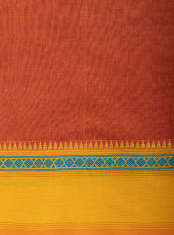 Gadwal Cotton saree in Blonde Green with kalamkari floral print.