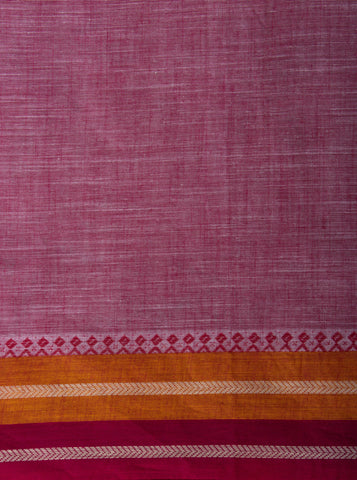 Alikam Khadi-Cotton saree in Yellow beige and Floral print