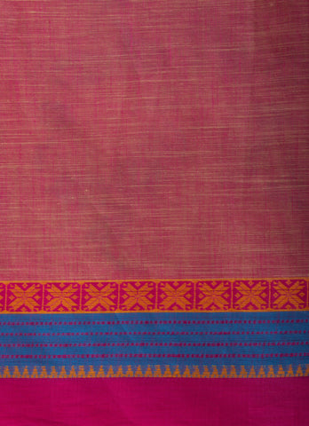 Alikam Khadi-Cotton saree in Sand Beige color and Floral Print.