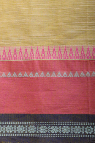 Alikam Khadi cotton plain saree in Lavender and white slub texture.