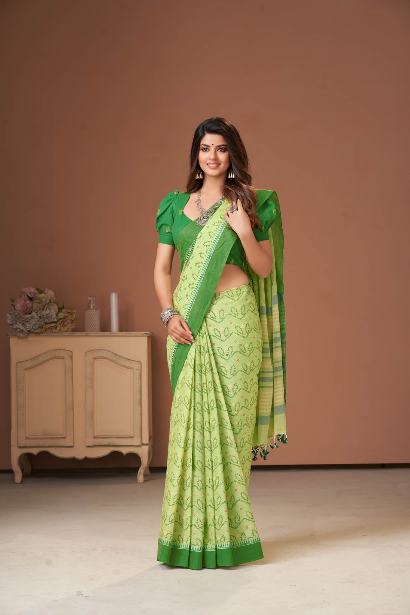 Hand Painted Sarees - Buy Hand Painted Cotton and Silk Sarees Online